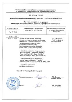 2019.04.04 Кумертау - Приложение к сертификату устройства поворотные, откидные, поворотно-откидные, взломоустойчивые. ГОСТ 30777-2012